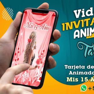 Video Invitación de 15 Años Rojo en MP4