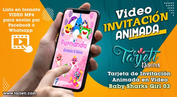 Video Invitación de Baby Sharks Girl 03 en MP4