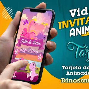Video Invitación de Dinosaurios Niña en MP4