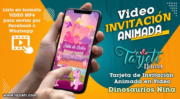 Video Invitación de Dinosaurios Niña en MP4