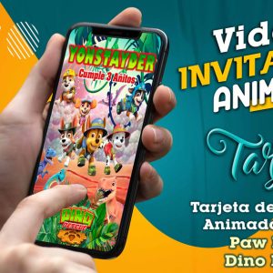 Video Invitación de Paw Patrol Dino Rescue en MP4
