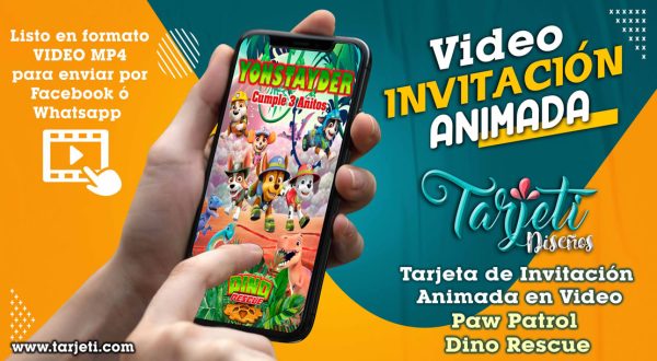 Video Invitación de Paw Patrol Dino Rescue en MP4