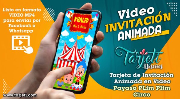Video Invitación de Payaso Plim Plim Circo en MP4
