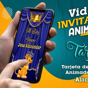 Video Invitación de Royal Lion King Prince Baby Shower en MP4