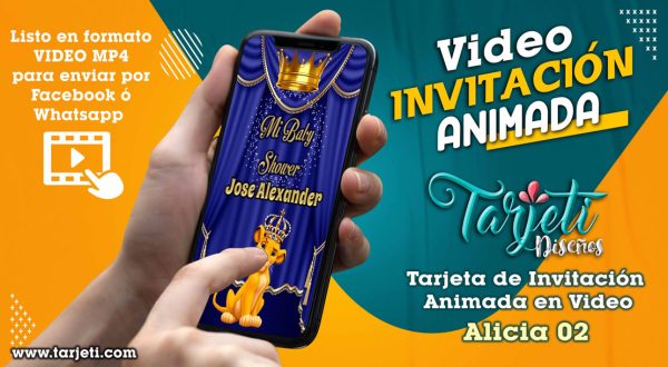 Video Invitación de Royal Lion King Prince Baby Shower en MP4