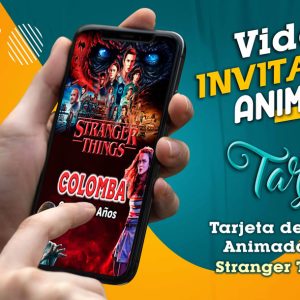 Video Invitación de Stranger Things Rojo en MP4