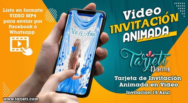 Video Invitación de Mis 15 Años Azul en MP4