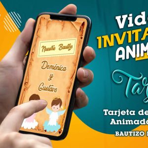 Video Invitación de Bautizo Pergamino en MP4