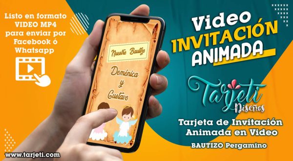 Video Invitación de Bautizo Pergamino en MP4