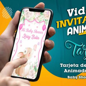 Video Invitación de Baby Shower Conejita en MP4