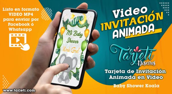 Video Invitación de Baby Shower Koala en MP4