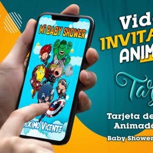 Video Invitación de Baby Shower Vengadores en MP4