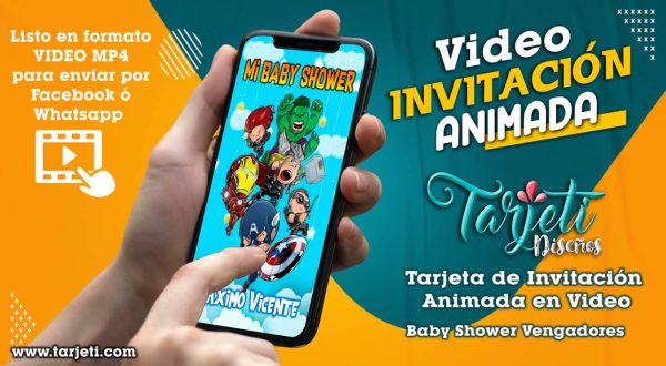 Video Invitación de Baby Shower Vengadores en MP4