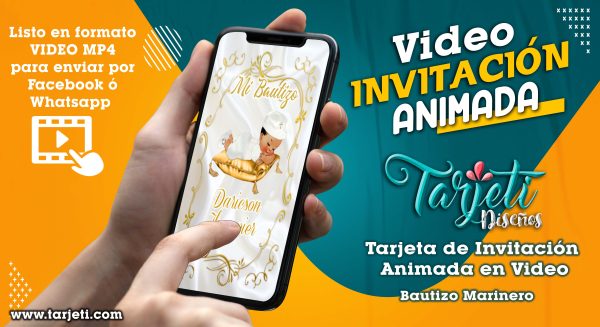 Video Invitación de Bautizo Marinero en MP4