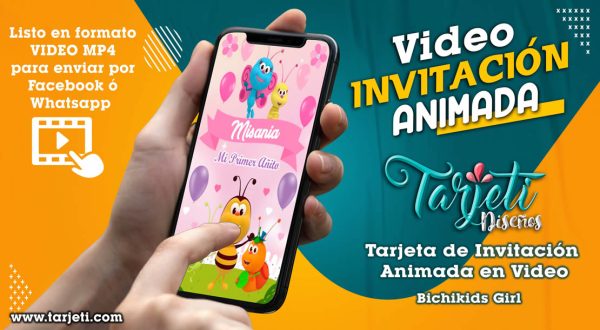 Video Invitación de Bichikids Niña Girl en MP4