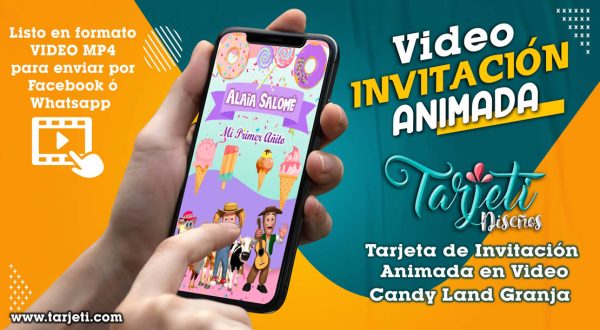 Video Invitación de Candy Land Granja Zenon en MP4