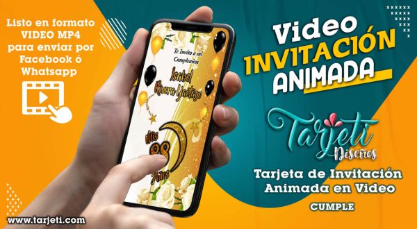 Video Invitación de Cumple Adulto Dorado Blanco en MP4