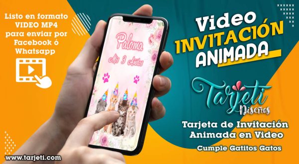 Video Invitación de Cumple Gatitos en MP4