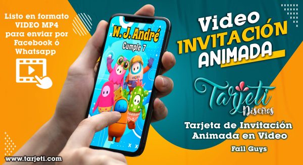 Video Invitación de Fall Guys en MP4