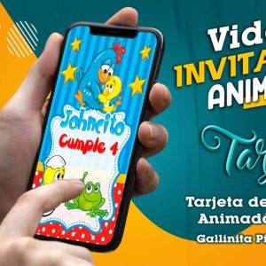 Video Invitación de Gallina Pintadita Niño en MP4