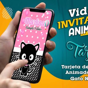 Video Invitación de Gato Negro en MP4