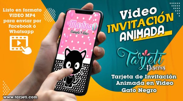 Video Invitación de Gato Negro en MP4