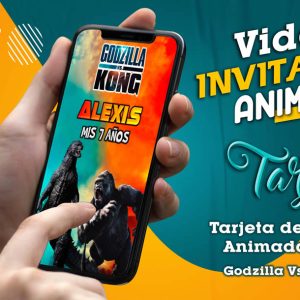 Video Invitación de Godzilla Vs Kong Gorilla en MP4