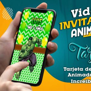 Video Invitación de Increible Hulk en MP4