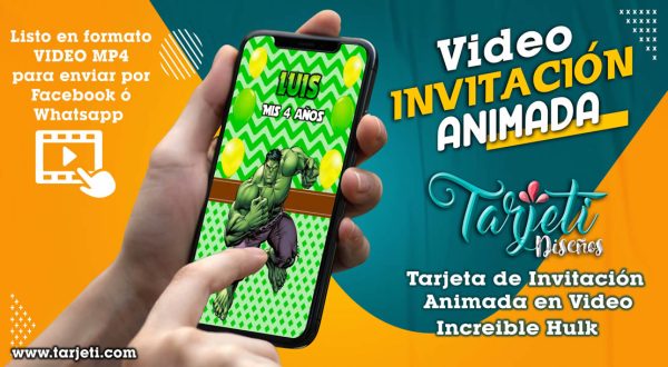 Video Invitación de Increible Hulk en MP4