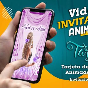 Video Invitación de Mis 15 Morado en MP4