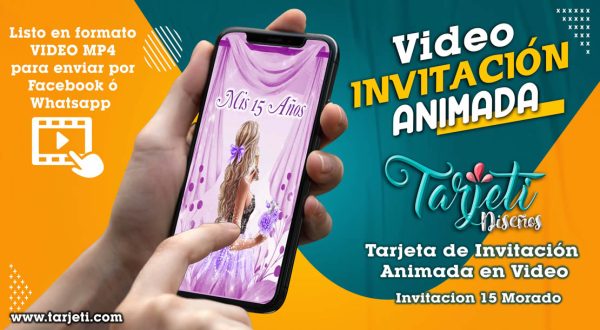 Video Invitación de Mis 15 Morado en MP4