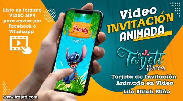Video Invitación de Lilo Stitch Niño en MP4