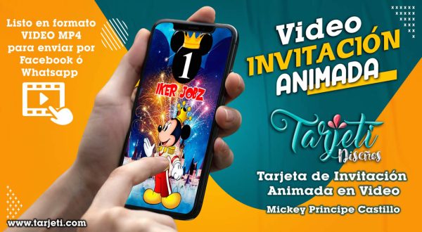 Video Invitación de Mickey Principe Castillo en MP4