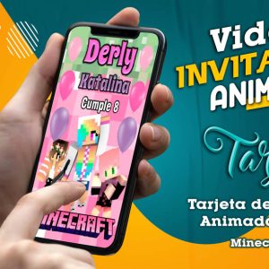 Video Invitación de Minecraft Niña Girl en MP4