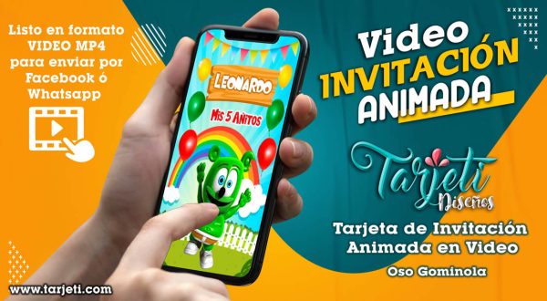 Video Invitación de Osito Gominola en MP4