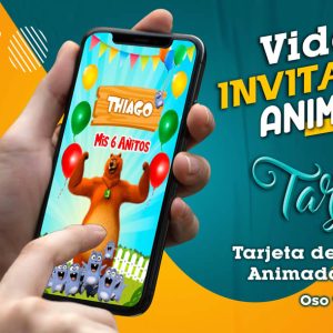 Video Invitación de Oso y Grizzy en MP4