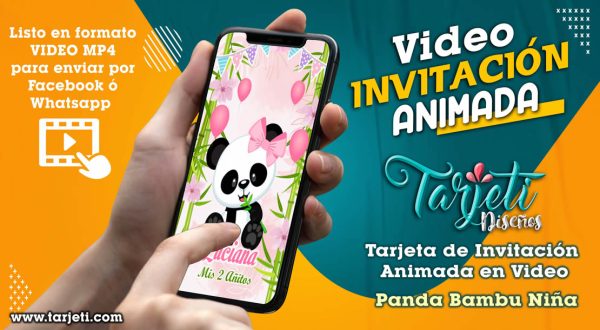Video Invitación de Panda Bambu Niña en MP4