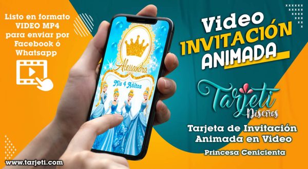 Video Invitación de Princesa Cenicienta en MP4