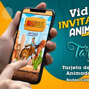 Video Invitación de Rodeo Cowboy Caballos en MP4