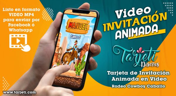 Video Invitación de Rodeo Cowboy Caballos en MP4