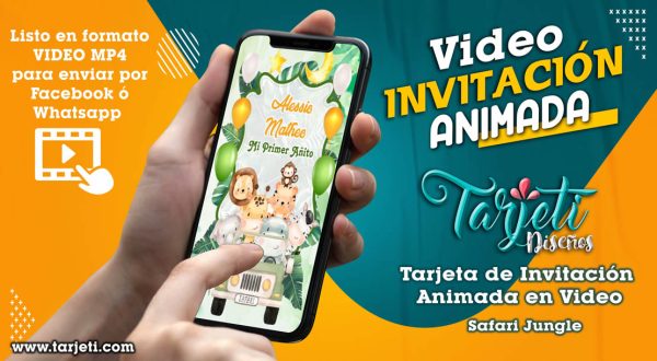 Video Invitación de Safari Animalitos Jungle en MP4