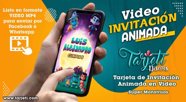 Video Invitación de Super Monstruos en MP4