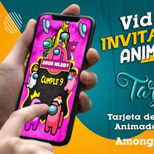 Video Invitación de Among Us Girl en MP4
