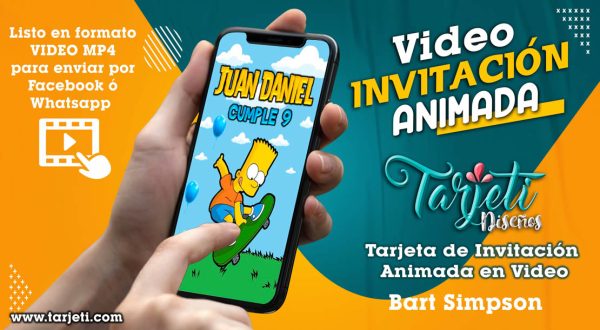 Video Invitación de Bart Simpson en MP4