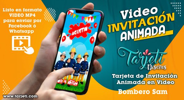 Video Invitación de Bombero Sam en MP4
