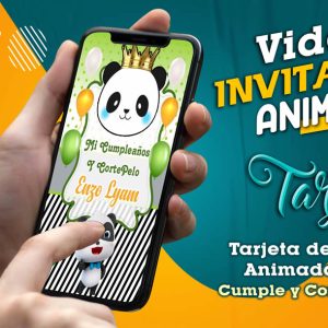 Video Invitación de Cumple y Corte Pelo Panda en MP4