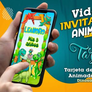 Video Invitación de Dinosaurios 02 en MP4