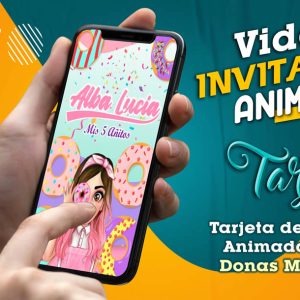 Video Invitación de Donas Moldelo 02 en MP4
