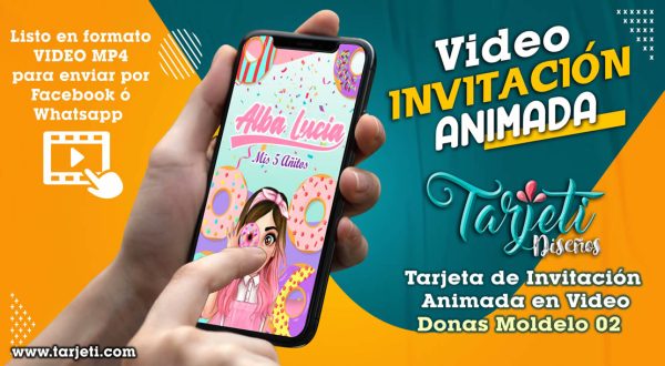 Video Invitación de Donas Moldelo 02 en MP4