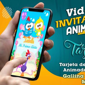 Video Invitación de Gallina Pintadita Mini en MP4
